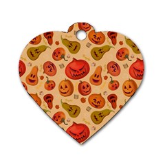 Pumpkin Muzzles Dog Tag Heart (two Sides) by SychEva