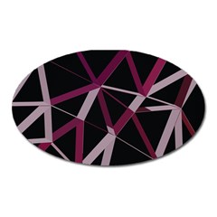 3d Lovely Geo Lines Iii Oval Magnet by Uniqued