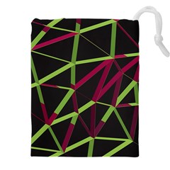 3d Lovely Geo Lines X Drawstring Pouch (5xl) by Uniqued