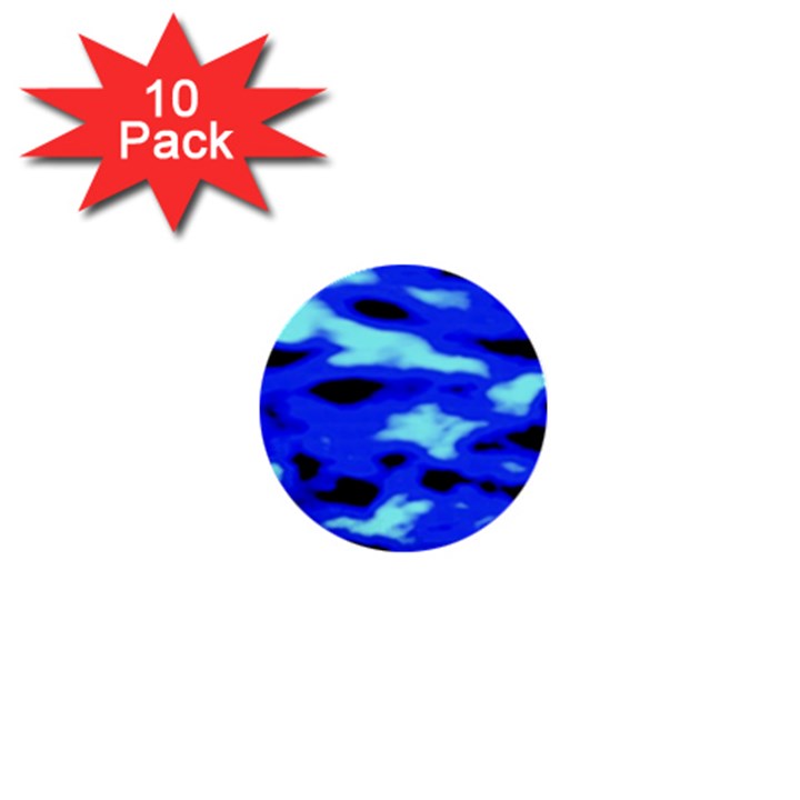 Blue Waves Abstract Series No11 1  Mini Buttons (10 pack) 