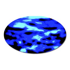 Blue Waves Abstract Series No11 Oval Magnet by DimitriosArt