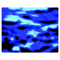 Blue Waves Abstract Series No11 Double Sided Flano Blanket (medium)  by DimitriosArt