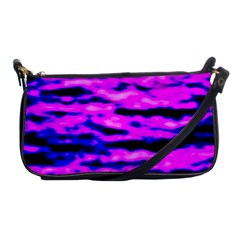 Purple  Waves Abstract Series No6 Shoulder Clutch Bag by DimitriosArt