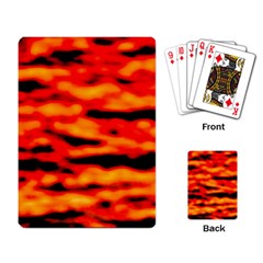 Red  Waves Abstract Series No17 Playing Cards Single Design (rectangle) by DimitriosArt