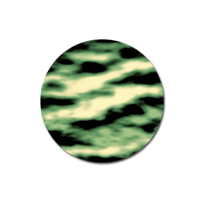 Green  Waves Abstract Series No14 Magnet 3  (Round)