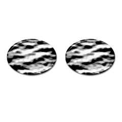 Black Waves Abstract Series No 2 Cufflinks (oval) by DimitriosArt
