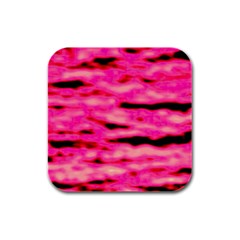 Rose  Waves Abstract Series No1 Rubber Square Coaster (4 Pack)