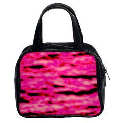 Rose  Waves Abstract Series No1 Classic Handbag (two Sides) by DimitriosArt