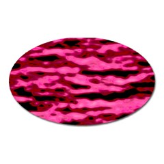Rose  Waves Abstract Series No2 Oval Magnet by DimitriosArt