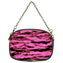 Pink  Waves Abstract Series No1 Chain Purse (two Sides) by DimitriosArt