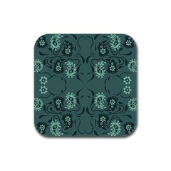 Floral Pattern Paisley Style Paisley Print   Rubber Square Coaster (4 Pack) by Eskimos