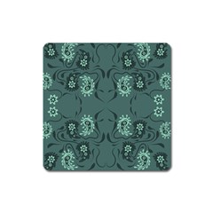 Floral Pattern Paisley Style Paisley Print   Square Magnet by Eskimos