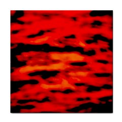 Red  Waves Abstract Series No16 Face Towel by DimitriosArt