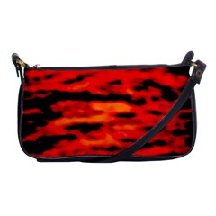 Red  Waves Abstract Series No16 Shoulder Clutch Bag by DimitriosArt