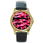 Using as a basis the wave action from the Aegean Sea, and following specific technics in capture and post-process, I have created that abstract series, based on the water flow. Round Gold Metal Watch Front