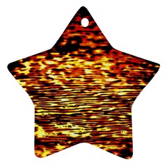 Yellow Waves Flow Series 1 Star Ornament (two Sides) by DimitriosArt
