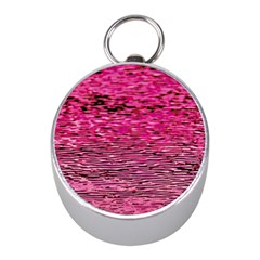 Pink  Waves Flow Series 1 Mini Silver Compasses by DimitriosArt