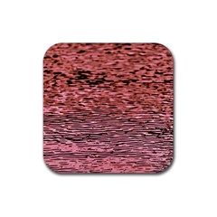 Pink  Waves Flow Series 2 Rubber Coaster (square) by DimitriosArt