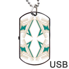 Abstract Pattern Geometric Backgrounds   Dog Tag Usb Flash (two Sides) by Eskimos