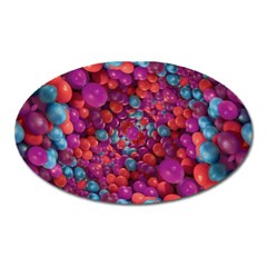 Colorful Spheres Motif Print Design Pattern Oval Magnet by dflcprintsclothing