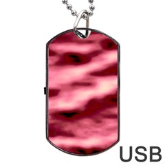 Pink  Waves Flow Series 5 Dog Tag Usb Flash (one Side) by DimitriosArt