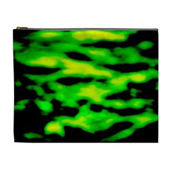 Green Waves Flow Series 3 Cosmetic Bag (xl) by DimitriosArt