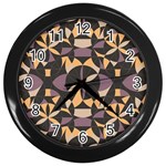 Abstract pattern geometric backgrounds   Wall Clock (Black)