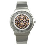 Abstract pattern geometric backgrounds   Stainless Steel Watch