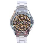 Abstract pattern geometric backgrounds   Stainless Steel Analogue Watch