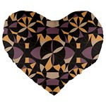 Abstract pattern geometric backgrounds   Large 19  Premium Flano Heart Shape Cushions