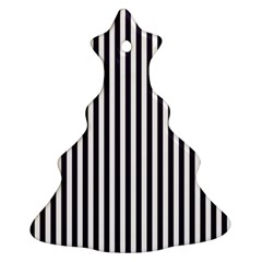 Minimalistic Black And White Stripes, Vertical Lines Pattern Christmas Tree Ornament (two Sides) by Casemiro