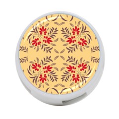 Floral Folk Damask Pattern Fantasy Flowers Floral Geometric Fantasy 4-port Usb Hub (two Sides) by Eskimos