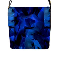 Peony In Blue Flap Closure Messenger Bag (l) by LavishWithLove