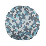Camouflageblancbleu Standard 15  Premium Flano Round Cushions