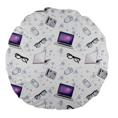 Computer Work Large 18  Premium Flano Round Cushions by SychEva