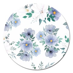 Floral Pattern Magnet 5  (round) by Valentinaart