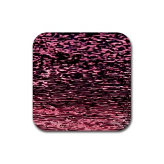 Pink  Waves Flow Series 11 Rubber Coaster (square) by DimitriosArt