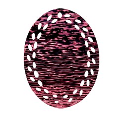 Pink  Waves Flow Series 11 Oval Filigree Ornament (two Sides) by DimitriosArt