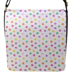 Valentines Day Candy Hearts Pattern - White Flap Closure Messenger Bag (s)