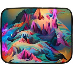 Colorful Mountains Double Sided Fleece Blanket (mini)  by Dazzleway