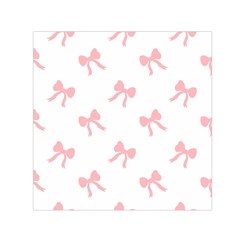 Pink Bow Pattern Small Satin Scarf (square) by Littlebird