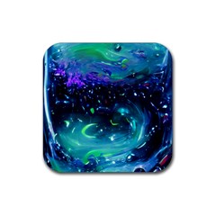 Blue Galaxy Rubber Coaster (square) by Dazzleway