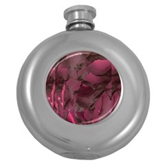 Peonies In Red Round Hip Flask (5 Oz) by LavishWithLove
