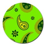 Floral pattern paisley style Paisley print  Doodle background Round Mousepads Front
