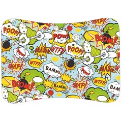 Comic Pow Bamm Boom Poof Wtf Pattern 1 Velour Seat Head Rest Cushion by EDDArt