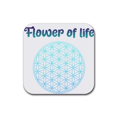 Flower Of Life  Rubber Coaster (square) by tony4urban