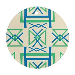 Abstract Pattern Geometric Backgrounds   Round Ornament (two Sides) by Eskimos