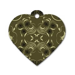 Folk Flowers Print Floral Pattern Ethnic Art Dog Tag Heart (one Side) by Eskimos