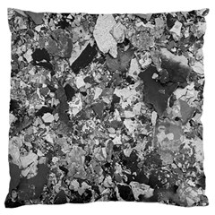 Black And White Debris Texture Print Large Flano Cushion Case (one Side) by dflcprintsclothing