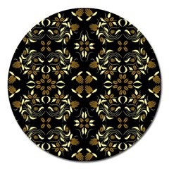 Folk Flowers Print Floral Pattern Ethnic Art Magnet 5  (round) by Eskimos